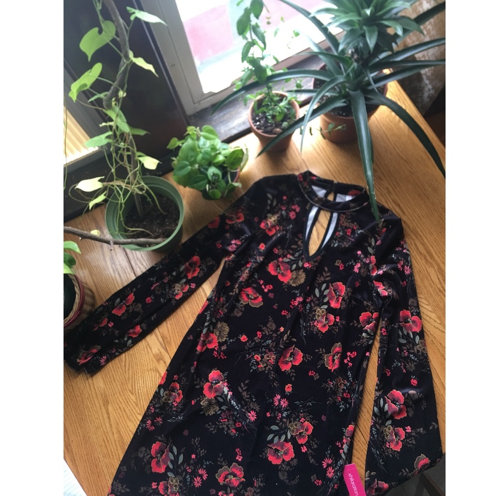 Floral black dress